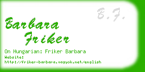 barbara friker business card